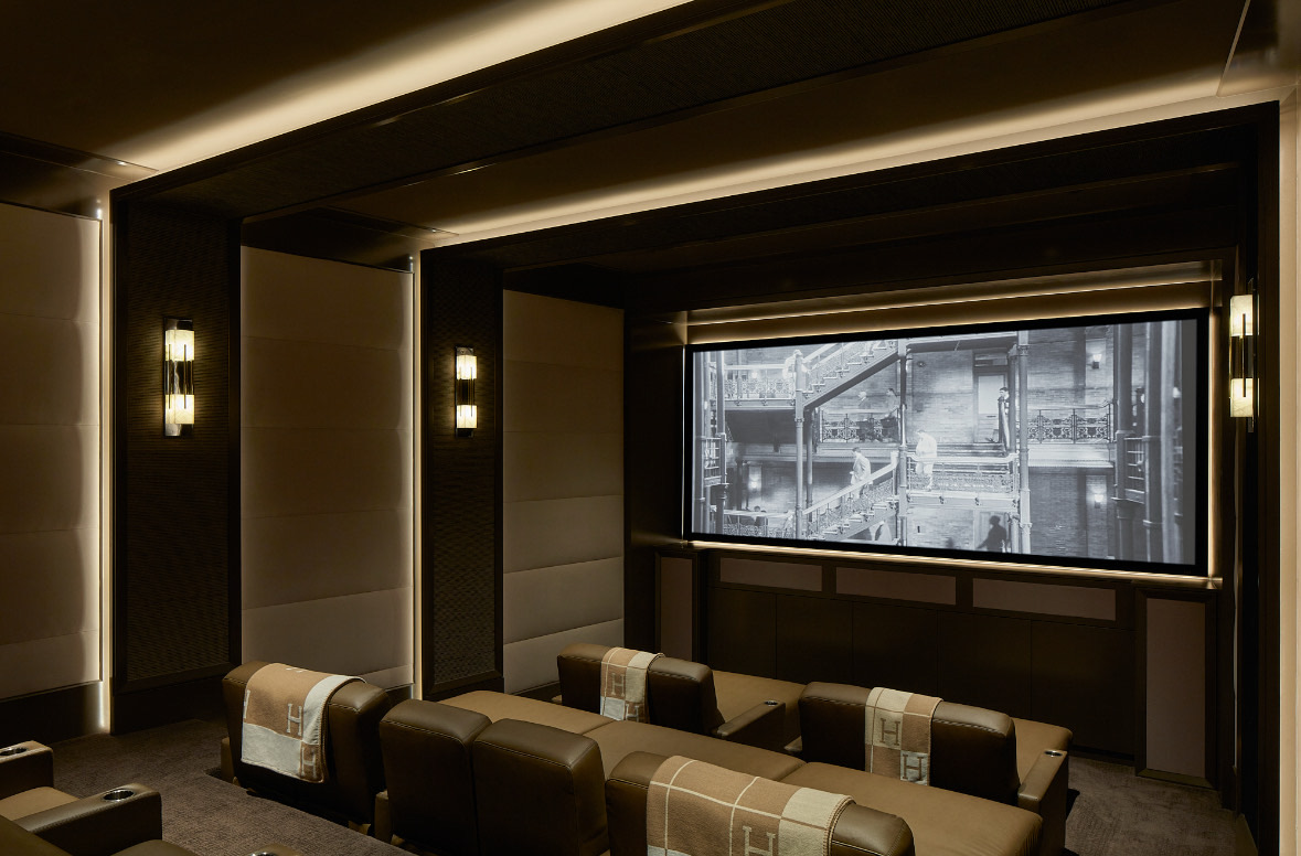 Client-provided inspiration image for the custom home theater
