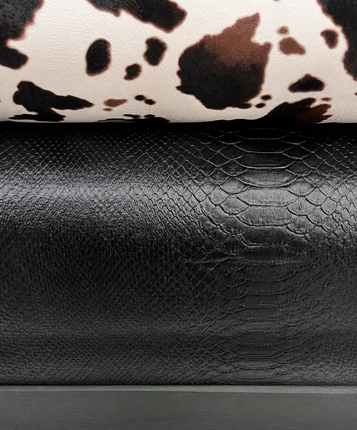 Textured wall finish materials selected for the theater