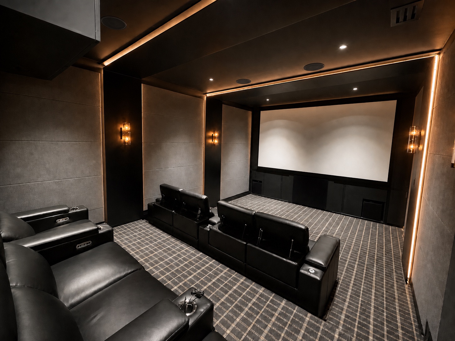 Completed HTS custom home theater in Hickory, North Carolina