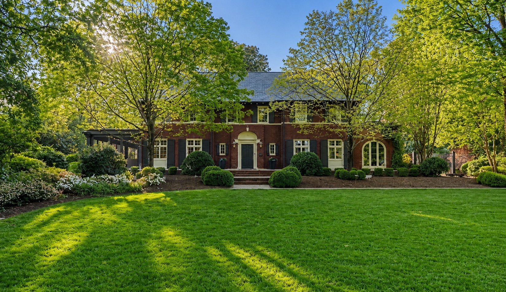 Dilworth Estate front exterior and landscaped lawn