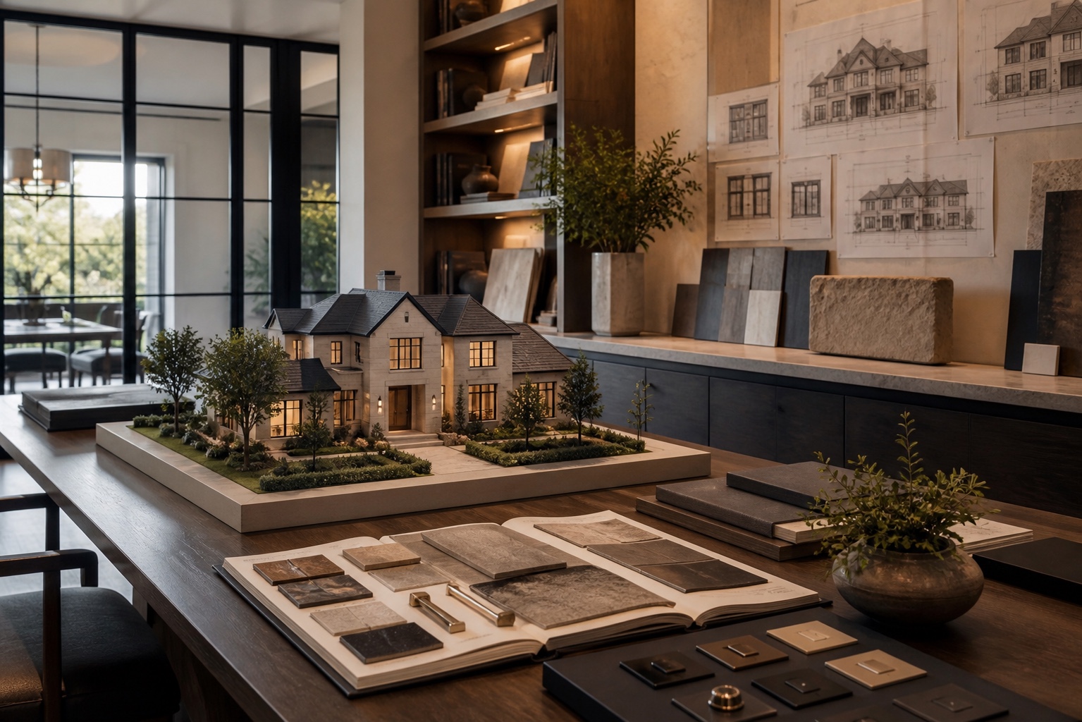 Architect reviewing a luxury residential plan