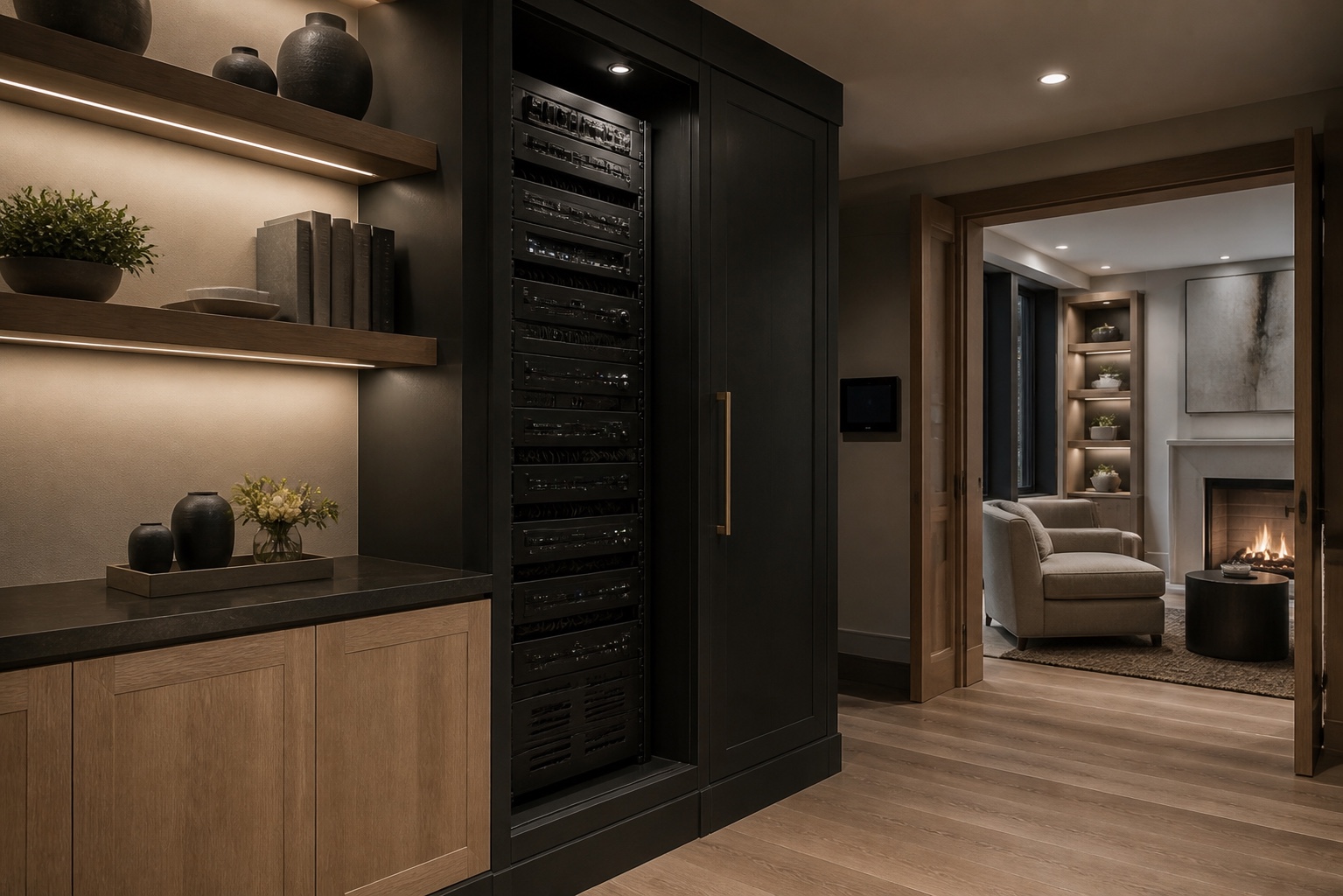Installation phase of a luxury residential technology project
