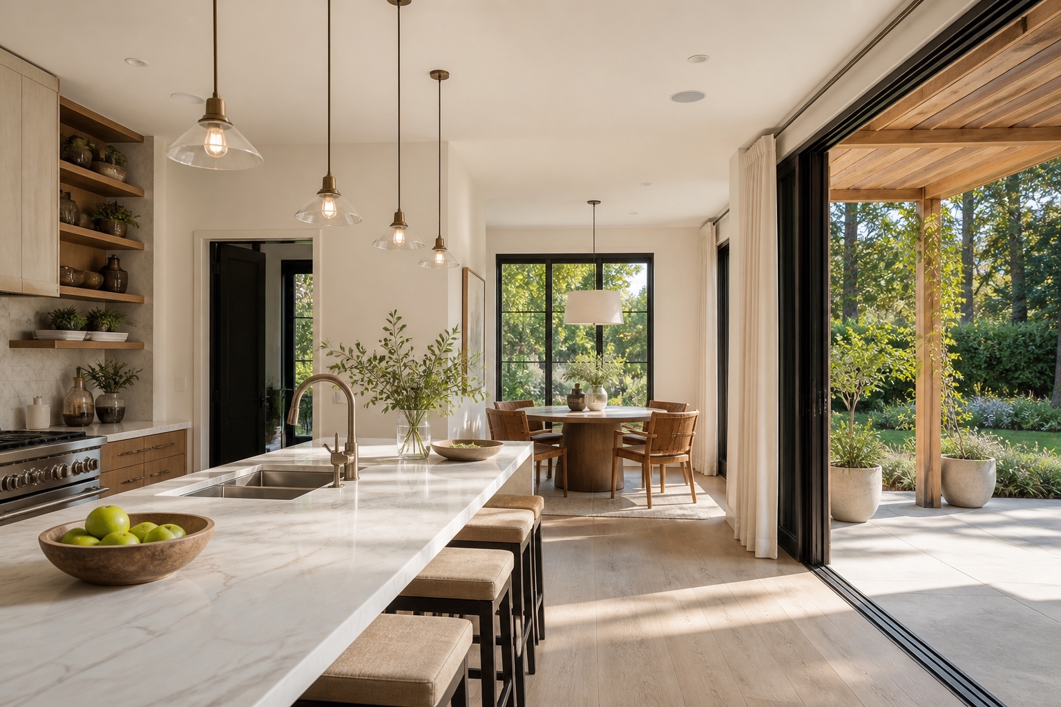Discreet architectural audio in a luxury kitchen